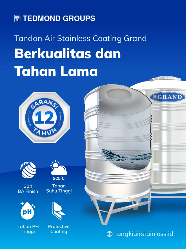 Tandon Air Stainless Coating Grand Berkualitas dan Tahan Lama