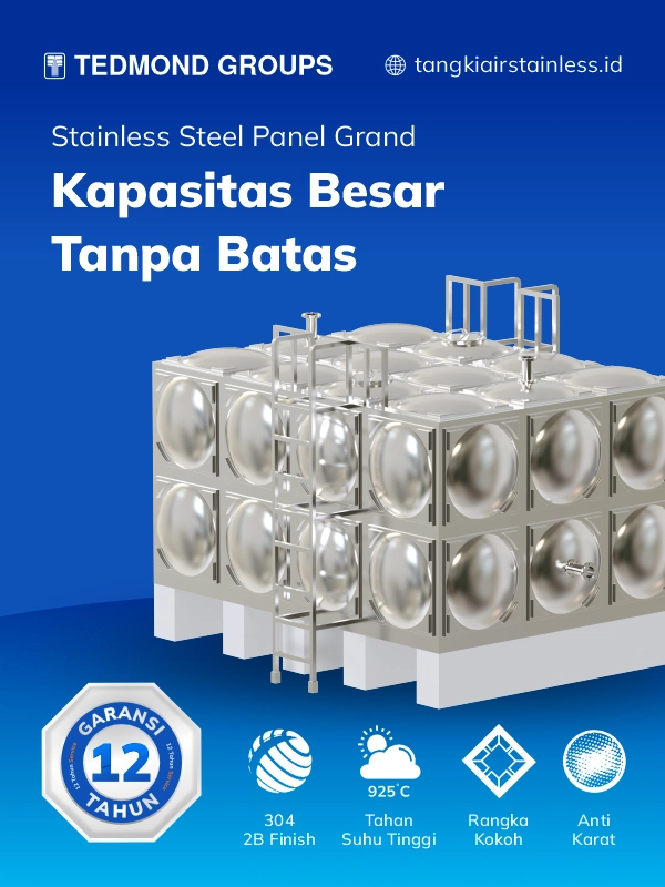 Rekomendasi Tandon Air Stainless Panel, Kapasitas Tidak Terbatas