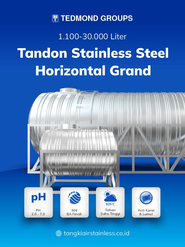 Rekomendasi Tandon Stainless Horizontal Berkualitas Merk Grand 