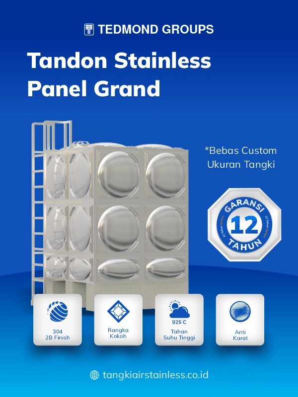Rekomendasi Tandon Stainless Panel, Aman Untuk Air Minum