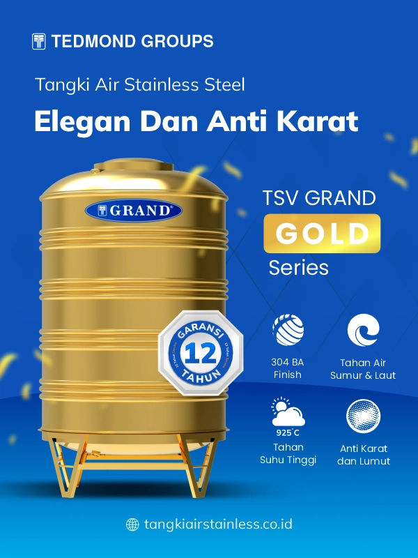 Tandon Stainless Gold yang Menawan, Aman, dan Anti Lumut 