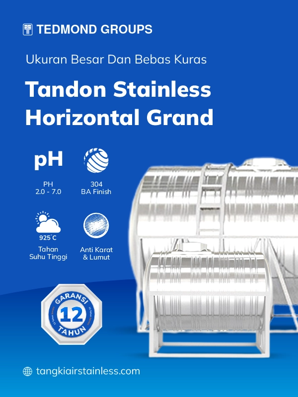 Keunggulan Tandon Stainless Horizontal, Ada yang Kapasitas Besar