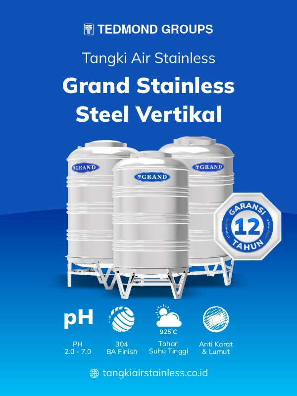 Rekomendasi Tandon Stainless Vertikal Berbagai Ukuran