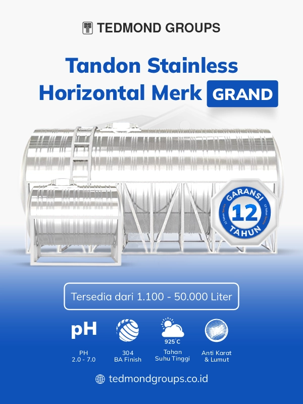Keunggulan Tandon Stainless Horizontal Merk Grand