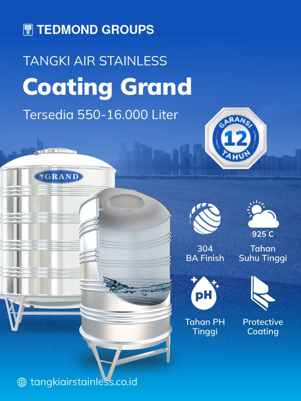 Keunggulan Tandon Stainless Vertikal Grand Coating 
