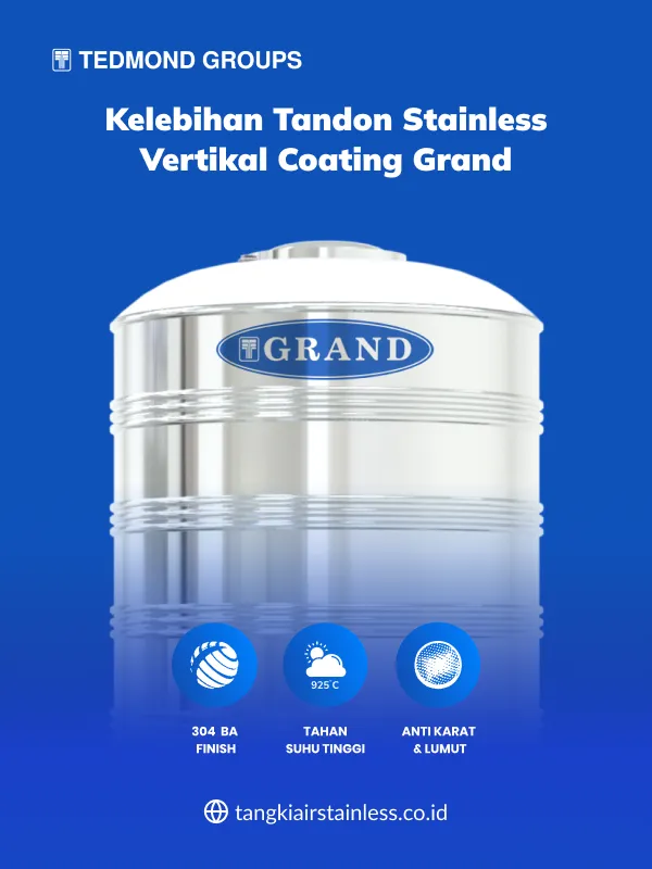 Kelebihan Tandon Stainless Vertikal Coating Grand