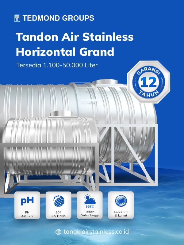 Kelebihan Tandon Stainless Horizontal Grand