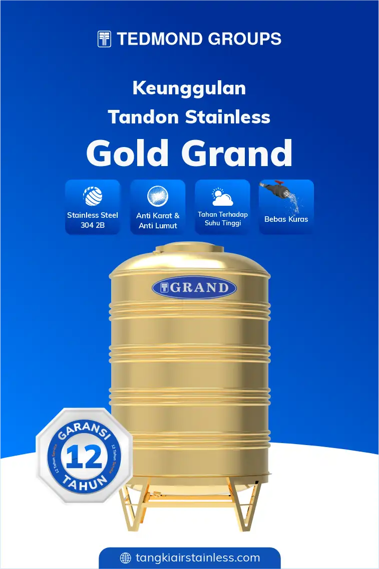 Kelebihan Tandon Stainless Vertikal Gold Grand
