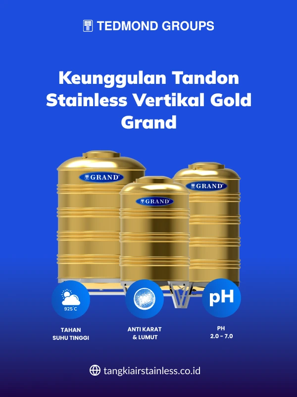 Keunggulan Tandon Stainless Vertikal Gold Grand