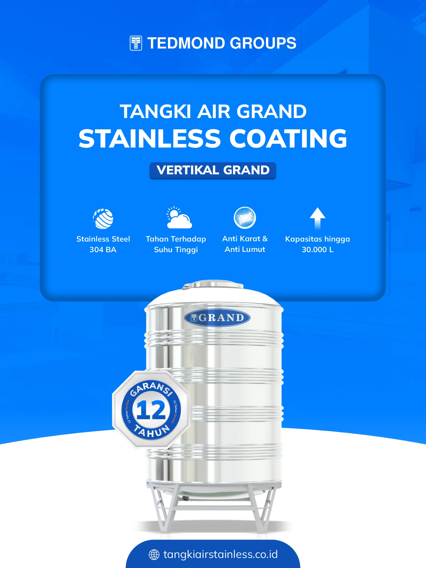 Keunggulan Tandon Stainless Vertikal Coating Grand