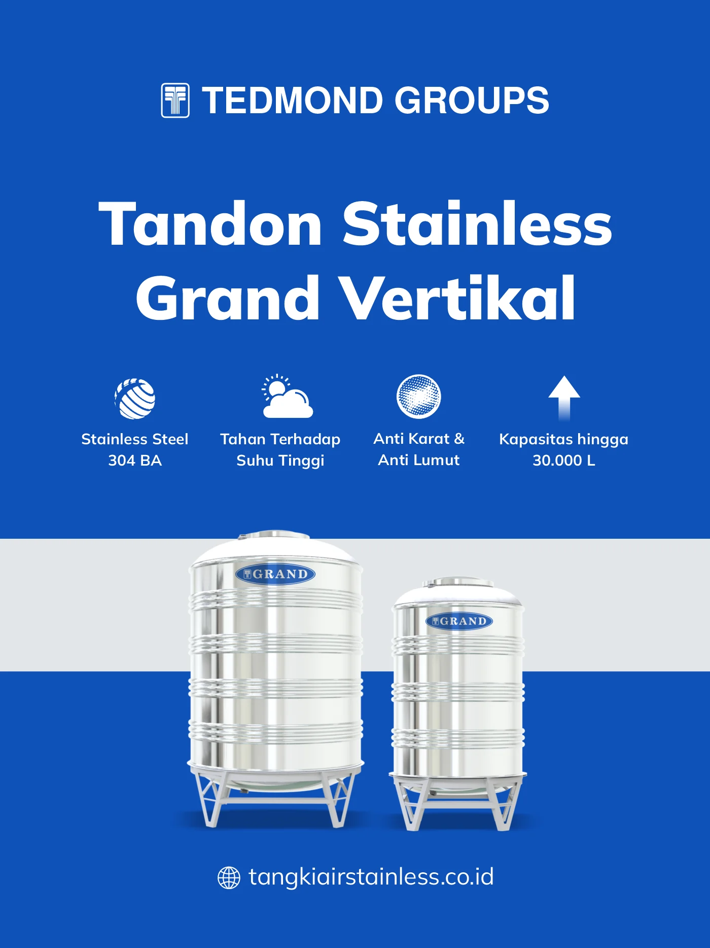 Berbagai Kelebihan Tandon Stainless Vertikal Grand