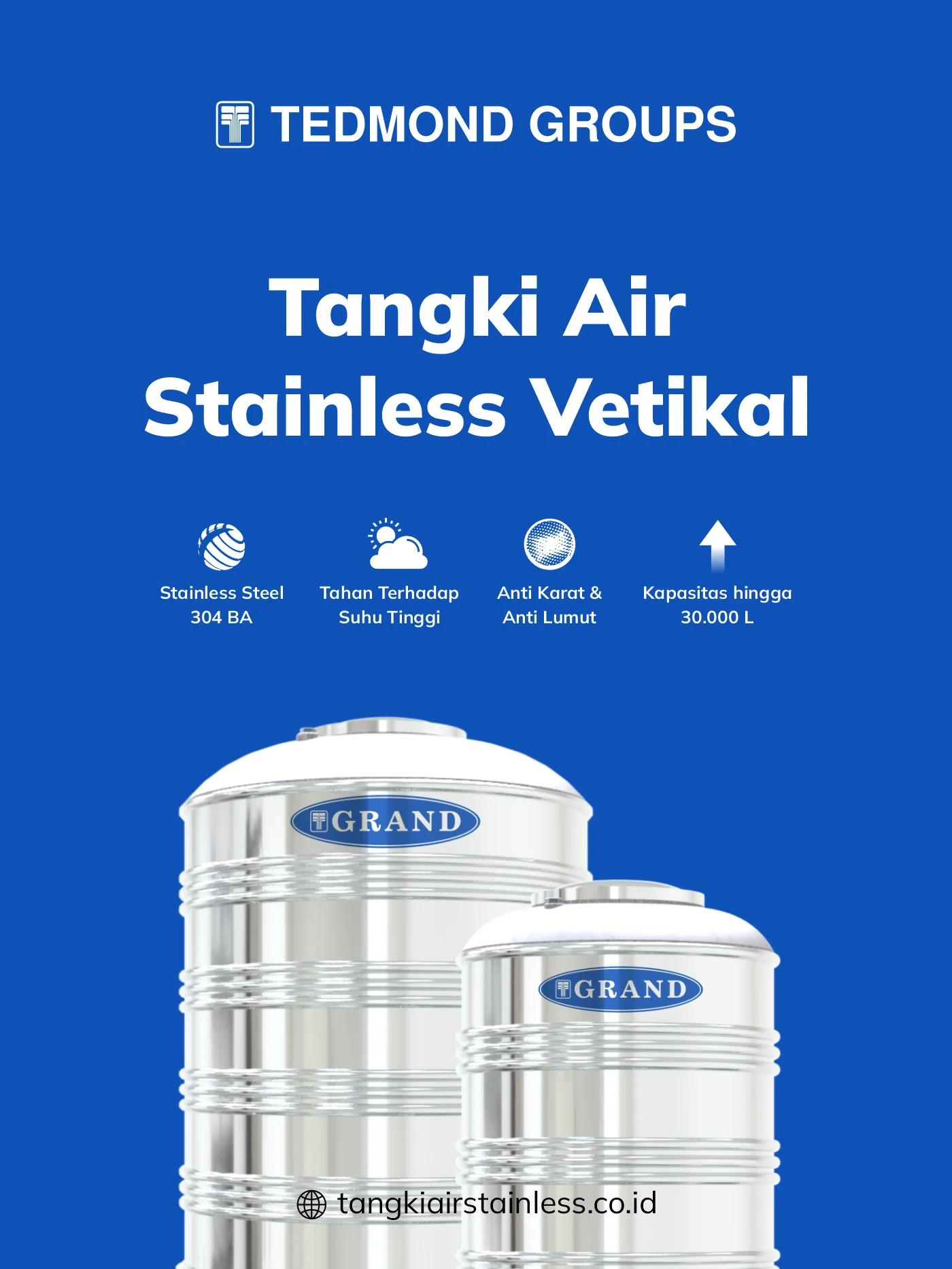Berbagai Keunggulan Tandon Stainless Vertikal Grand