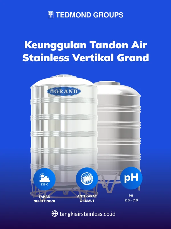 Berbagai Keunggulan Tandon Air Stainless Vertikal Grand