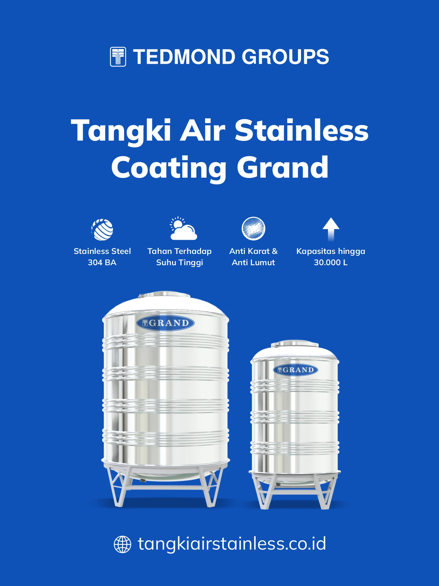 Berbagai Keunggulan Tandon Stainless Vertikal Coating Grand