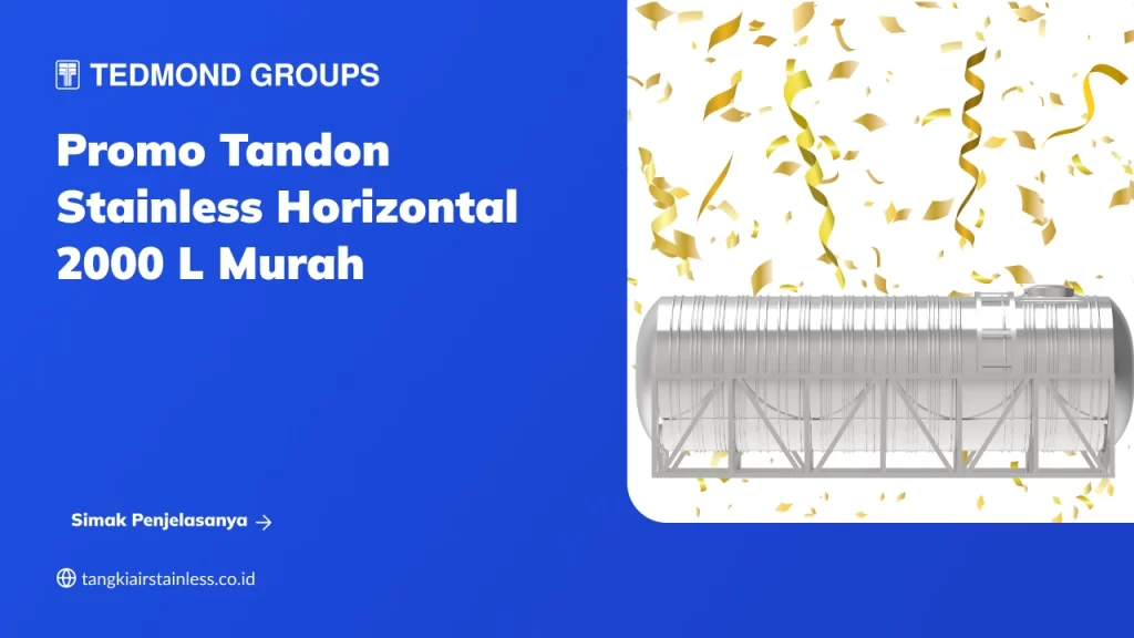 Promo Tandon Stainless Horizontal 2000 L Murah