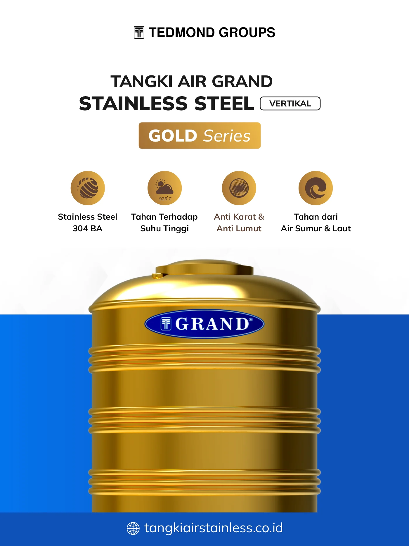 Berbagai Keunggulan Tandon Stainless Vertikal Gold Grand