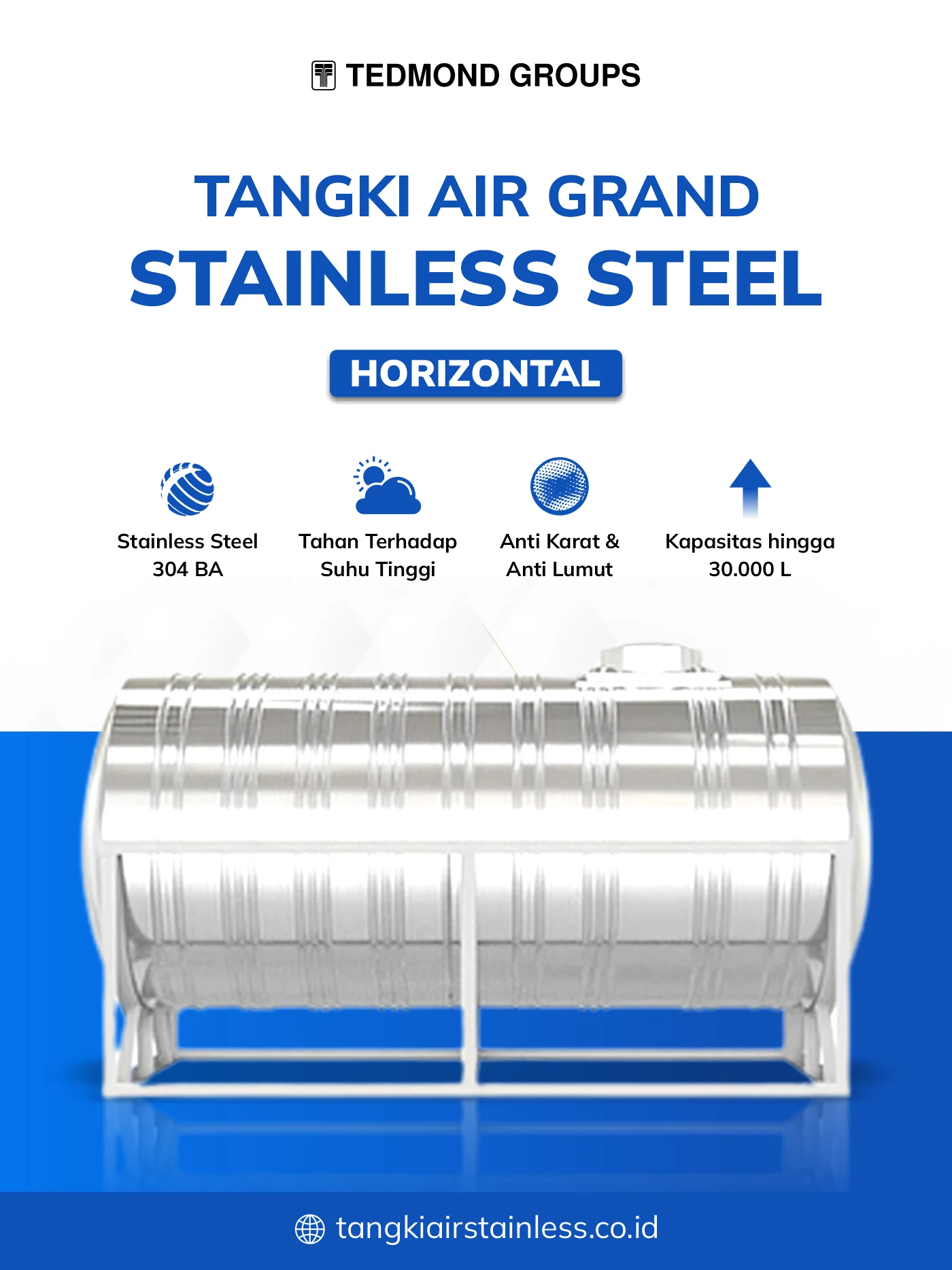 Berbagai Kelebihan Tandon Stainless Horizontal Grand