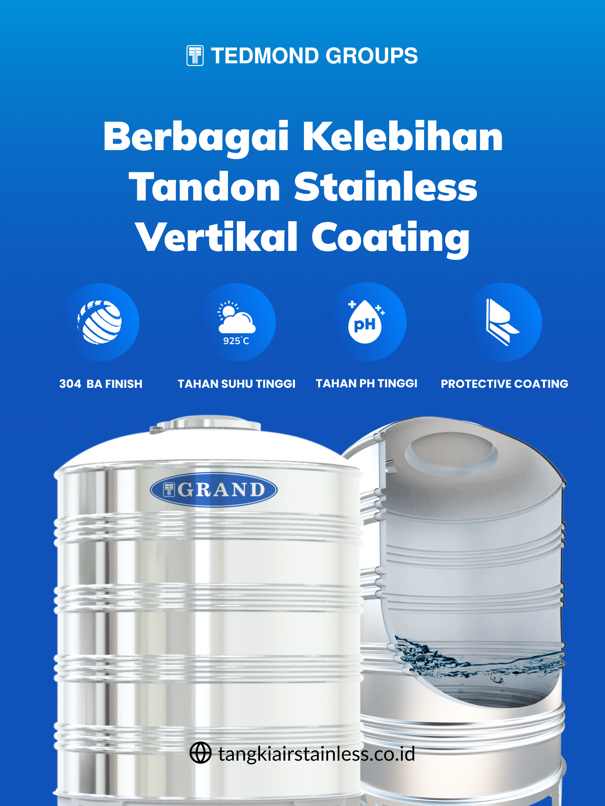 Berbagai Kelebihan Tandon Stainless Vertikal Coating