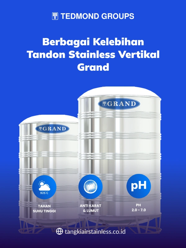 Berbagai Kelebihan Tandon Stainless Vertikal Grand