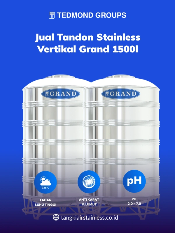 Jual Tandon Stainless Vertikal Grand 1500l