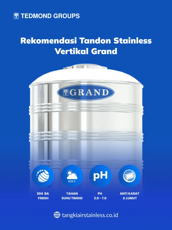 Rekomendasi Tandon Stainless Vertikal Grand