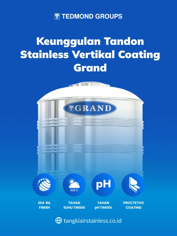 Keunggulan Tandon Stainless Vertikal Coating Grand