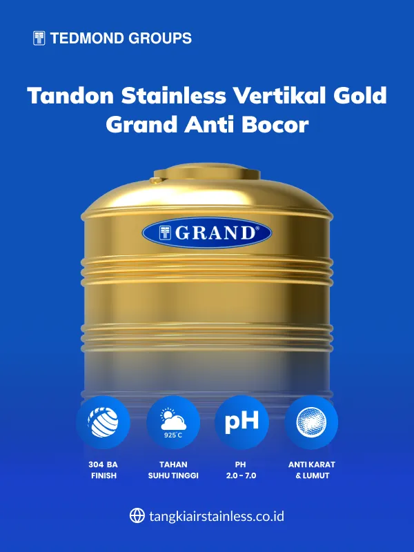Tandon Stainless Vertikal Gold Grand Anti Bocor
