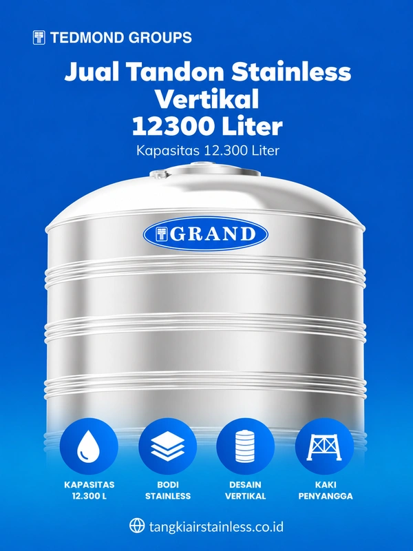 Jual Tandon Stainless Vertikal 12300 Liter