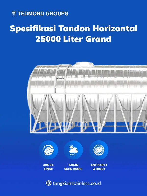 Spesifikasi Tandon Horizontal 25000 Liter Grand